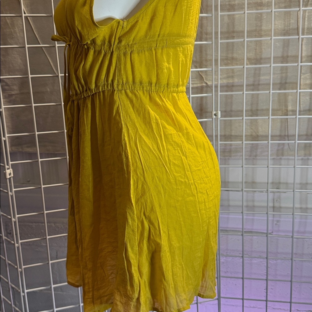 Yellow Sleeveless Drawstring Coverup - Picture 2 of 3